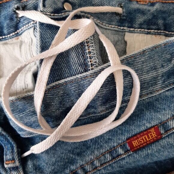 Rustler Blue High Rise Women Jeans with Black Graphics - Picture 15 of 16